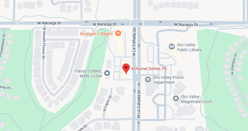 Schumer Dental La Canada office map